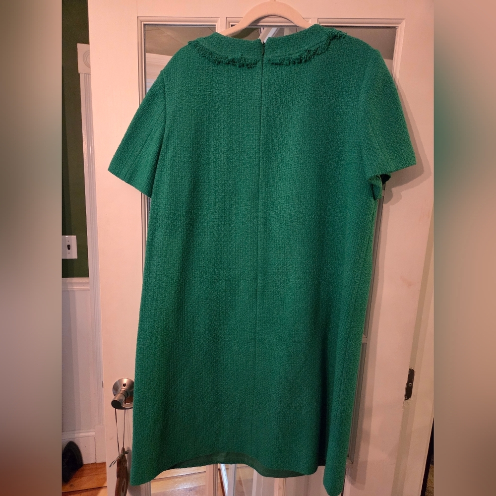 Boden Evita Cotton Shift Dress - Emerald Green - Size 14L - Picture 6 of 9